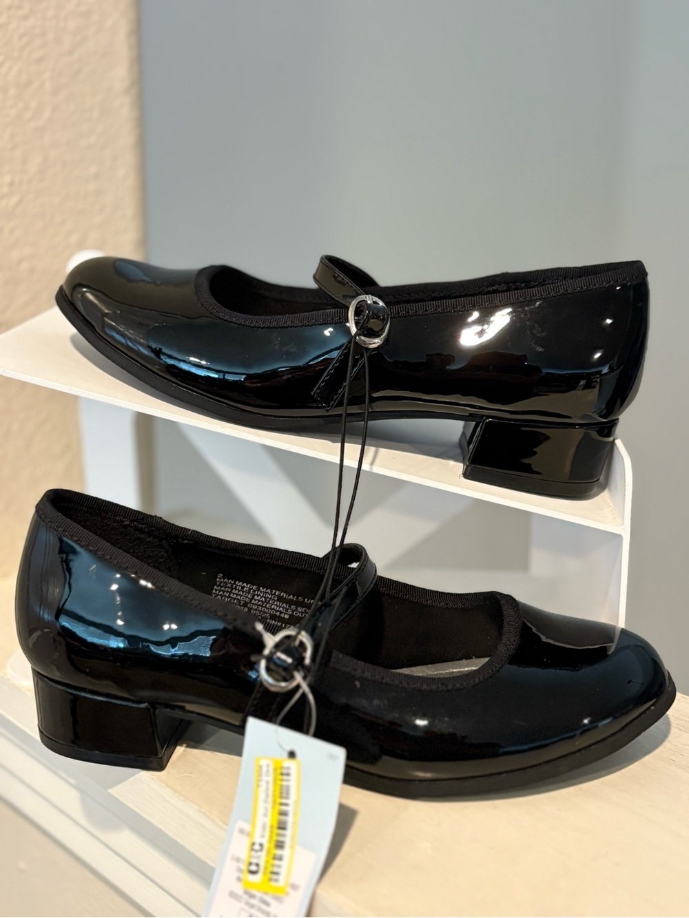 NEW Cat & Jack Avi Black Adjustable Buckle Block Heel Little Girls Size 2